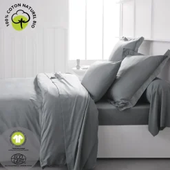Taie d'oreiller unie en Coton 57 fils ORGANIC