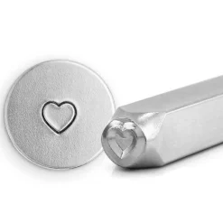 Tampon coeur pour gravure métal avec support - 3 mm