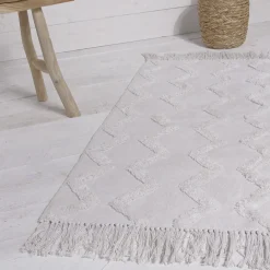 Tapis déco tufté en coton esprit bohème