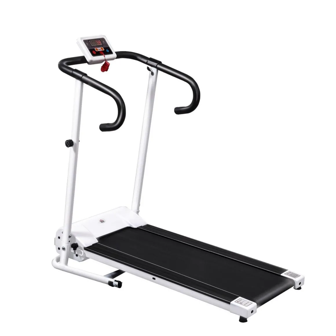 Tapis de course électrique pliable 500 W 1-10 Km/H écran LCD multifonctions acier noir et blanc