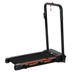 Tapis de course pliable - tapis de marche 6 Km/h max. 370 W - collaboration Aosom.fr x FFHandball - orange noir
