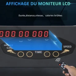 Tapis de course pliable - tapis de marche 6 Km/h max. 370 W - collaboration Aosom.fr x FFHandball - orange noir