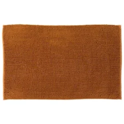 Tapis de Salle de Bain Chenille 50x80cm Marron Tabac