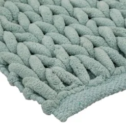 Tapis de Salle de Bain Tissé Épais 50x120cm Vert