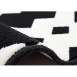 Tapis Ethnique à Poils Courts Now I Noir