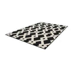 Tapis Ethnique à Poils Courts Now I Noir