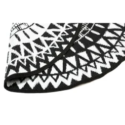 Tapis extérieur rond - 150cm - Noir - MAORI