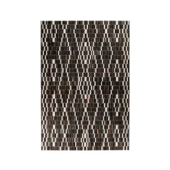 Tapis Fait Main en Cuir Lavin Noir & Blanc
