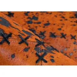 Tapis Patchwork en Cuir Fait Main Voila Orange