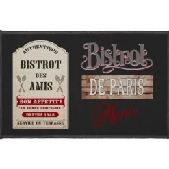 Tapis Rectangle Bistrot Des Amis 50x80cm Noir