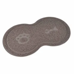 Tapis Repas pour Chien & Chat Double 46cm Taupe