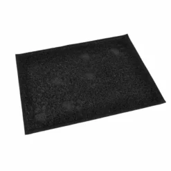 Tapis Repas pour Chien & Chat Déco Pattes 40cm Noir