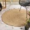 Tapis rond 120 cm jute Shira blanc