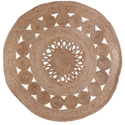 Tapis rond jute ajouré 90 cm