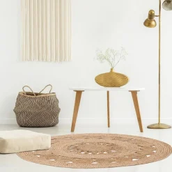 Tapis rond jute ajouré 90 cm