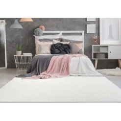 Tapis Shaggy Effet 3D Vivica Blanc