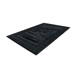 Tapis Tissé à Poils Plats Rétro Kalevi Noir