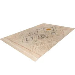 Tapis Tufté à la Main Ethnique Mylen Beige