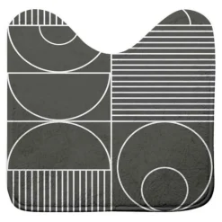 Tapis WC Imprimé Metrix 45x45cm Gris