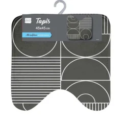 Tapis WC Imprimé Metrix 45x45cm Gris