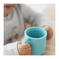 Tasse d apprentissage silicone blue