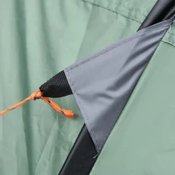 Tente de camping 4-5 personnes montage instantanée pop-up 2 portes enroulables 4 fenêtres dim. 2,63L x 2,2l x 1,23H m fibre verre polyester PE vert gris