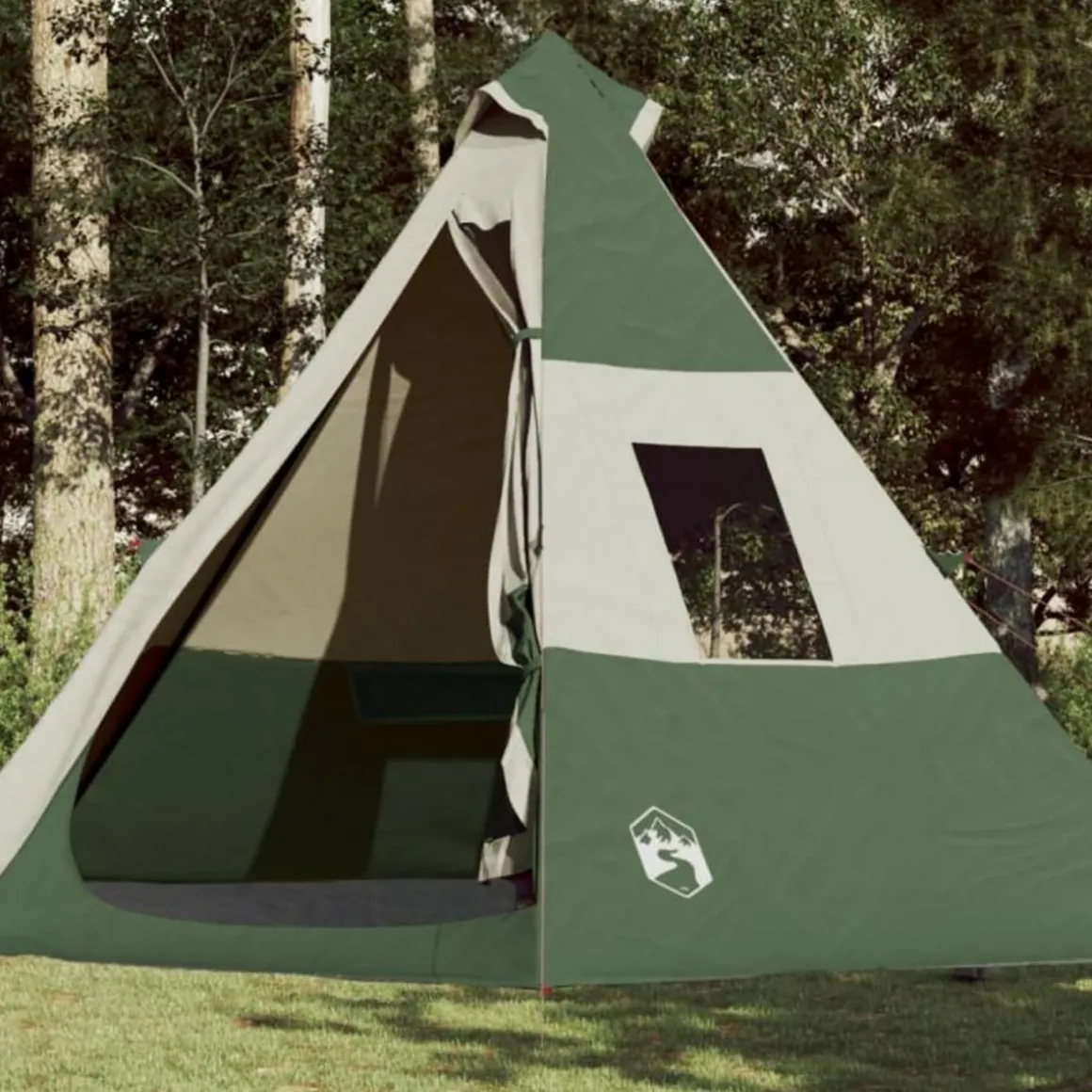 Tente de camping tipi 7 personnes vert imperméable
