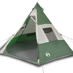 Tente de camping tipi 7 personnes vert imperméable