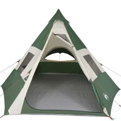 Tente de camping tipi 7 personnes vert imperméable