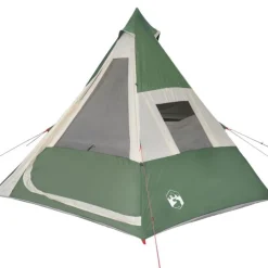 Tente de camping tipi 7 personnes vert imperméable