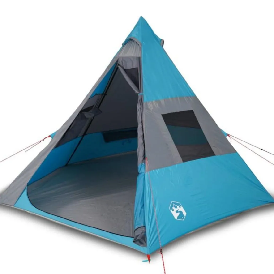 Tente de camping tipi 7 personnes bleu imperméable