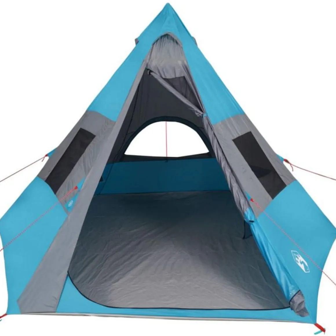 Tente de camping tipi 7 personnes bleu imperméable