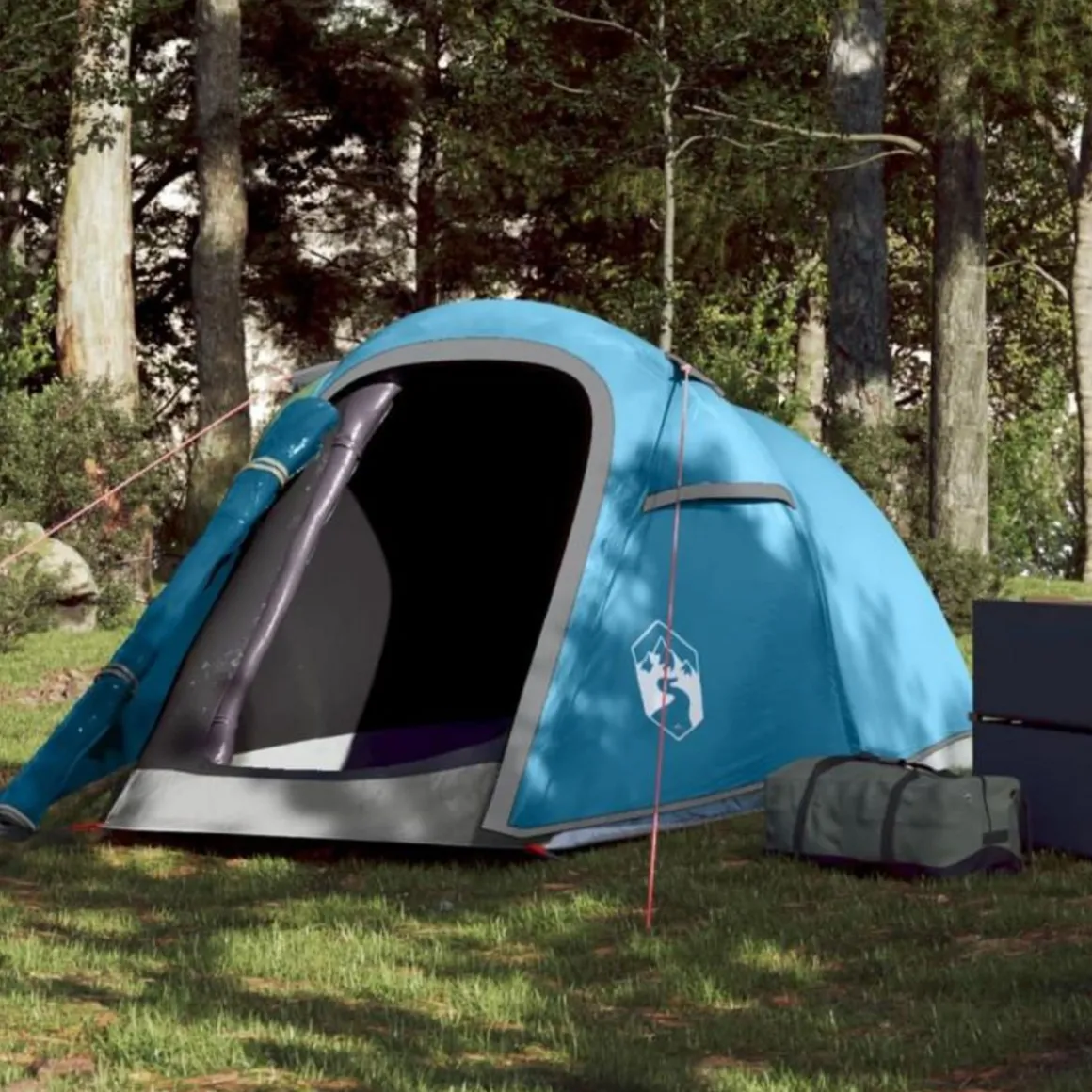Tente de camping tunnel 2 personnes bleu imperméable