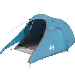 Tente de camping tunnel 2 personnes bleu imperméable
