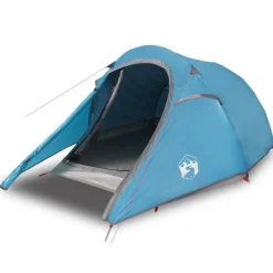 Tente de camping tunnel 2 personnes bleu imperméable