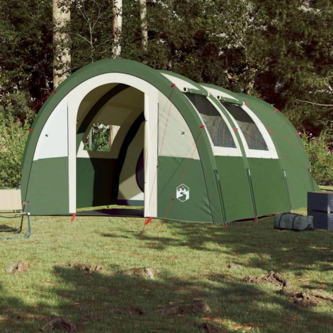 Tente de camping tunnel 4 personnes vert imperméable