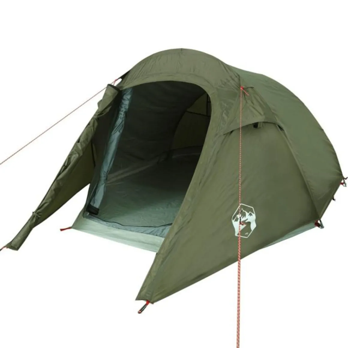 Tente de camping tunnel 2 personnes vert olive imperméable
