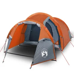 Tente de camping tunnel 2 personnes orange imperméable