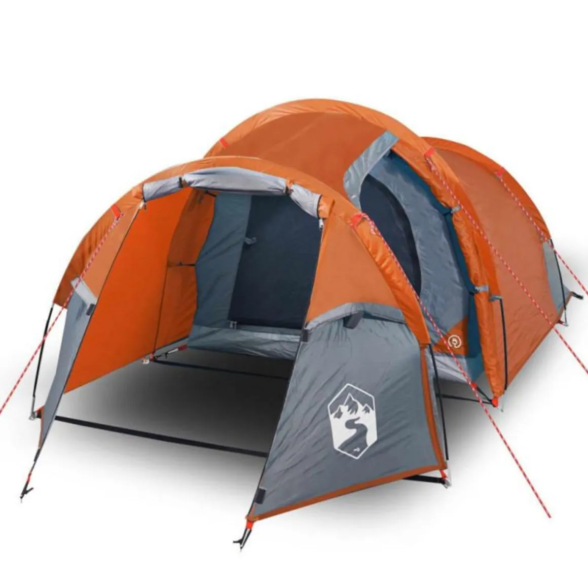 Tente de camping tunnel 2 personnes orange imperméable