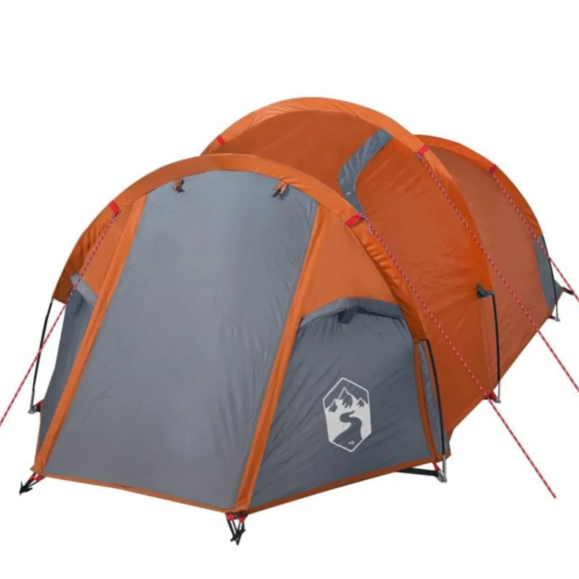 Tente de camping tunnel 2 personnes orange imperméable