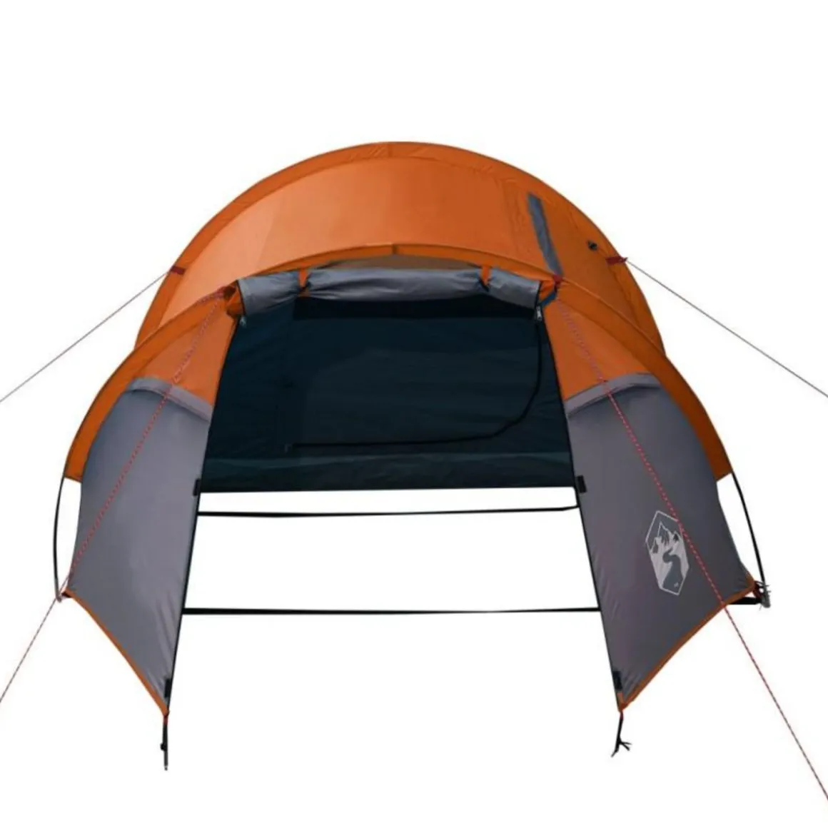 Tente de camping tunnel 2 personnes orange imperméable