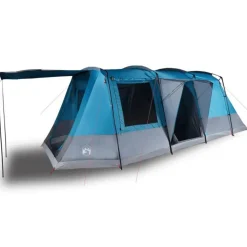 Tente de camping tunnel 4 personnes bleu imperméable