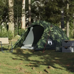 Tente de camping tunnel 2 personnes camouflage imperméable