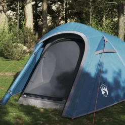 Tente de camping tunnel 3 personnes bleu imperméable