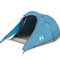 Tente de camping tunnel 3 personnes bleu imperméable