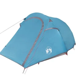 Tente de camping tunnel 3 personnes bleu imperméable