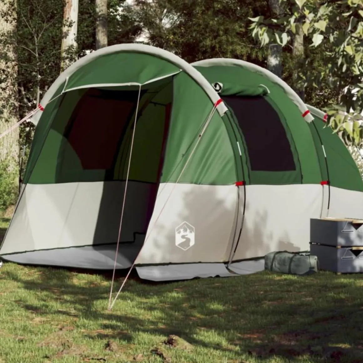 Tente de camping tunnel 4 personnes vert imperméable