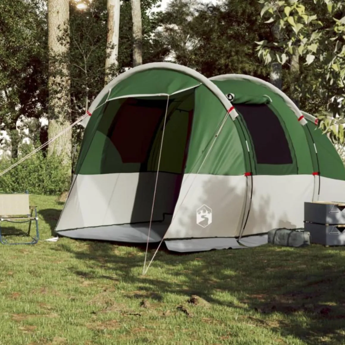 Tente de camping tunnel 4 personnes vert imperméable