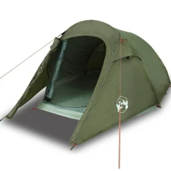 Tente de camping tunnel 3 personnes vert olive imperméable