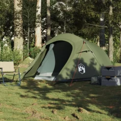 Tente de camping tunnel 3 personnes vert olive imperméable